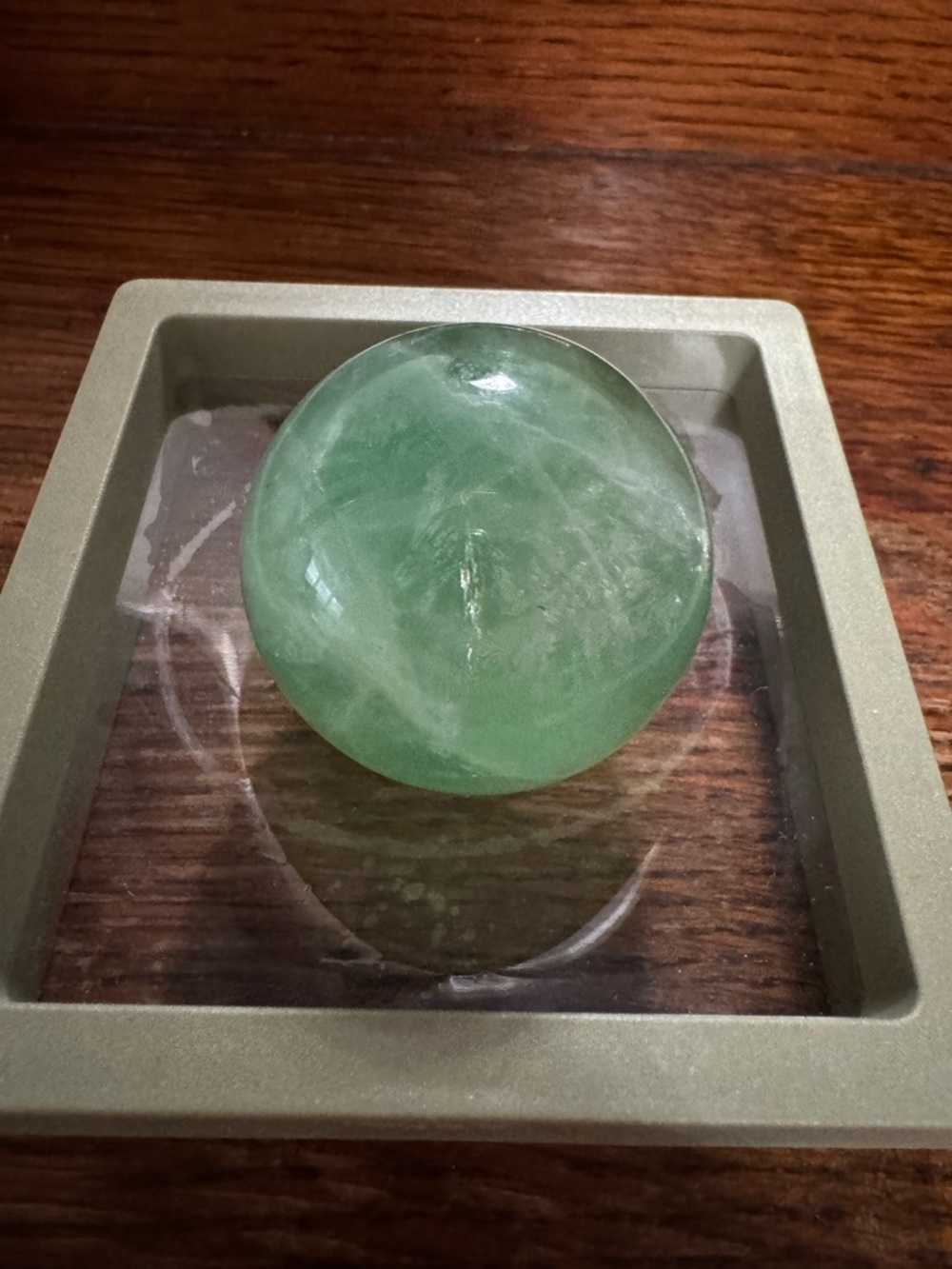 Green fluorite crystal sphere ball small gem rainbow - Picture 4 of 6
